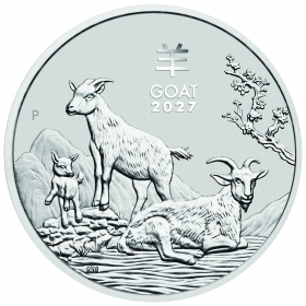 1 Unze (oz) Lunar 3 Ziege 2027 Silbermünze Neuware